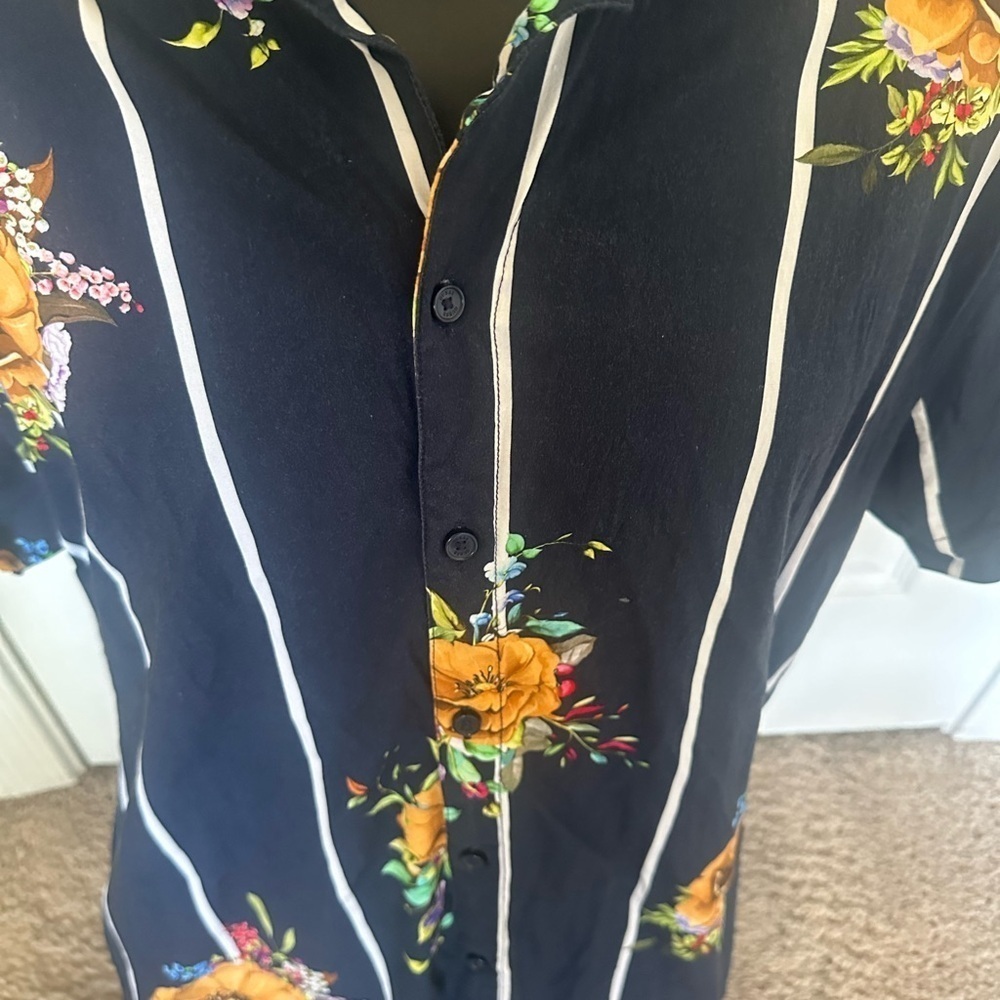 Floral Striped Men's Shirt Guess - Picture 4 of 6